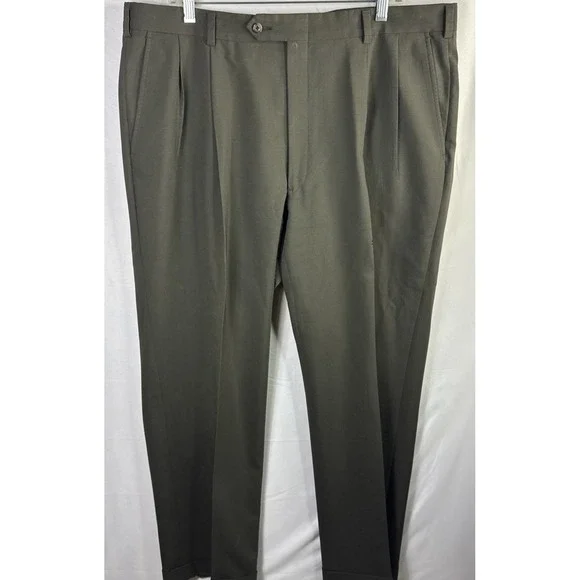 Hart Schaffner & Marx Parisian 43R Wool 2p Suit Gray Softly Tailored USA 38x29
